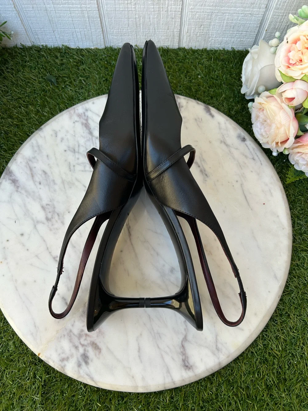 TORY BURCH DOUBLE T BUCKLE MARY JANE SLINGBACK $325 size 10  Perfect Black